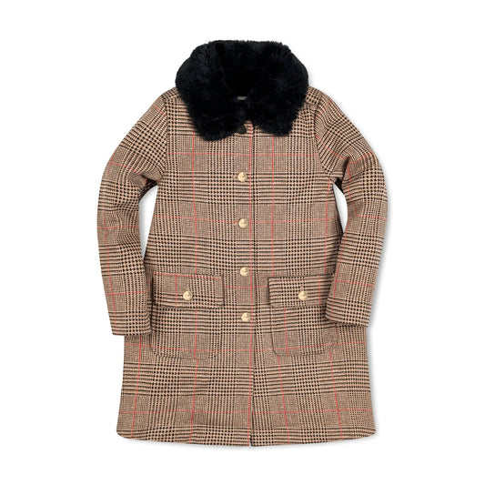 Faux Fur Collar Fleece Coat