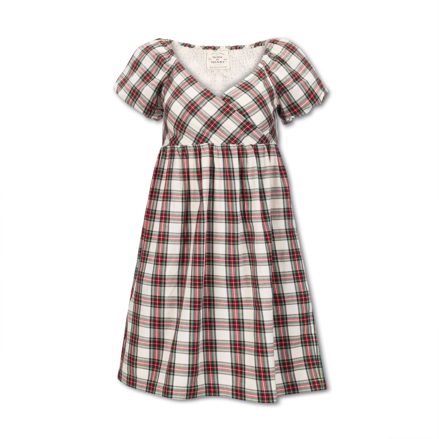 Puff Sleeve Crossover Dress