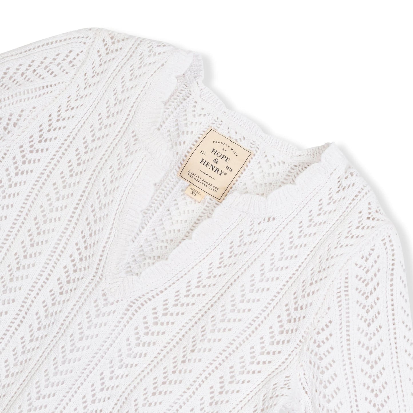 V-Neck Pointelle Sweater