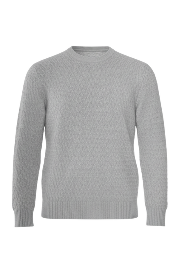 Brioni Basketweave Knit Cashmere Crewneck Sweater