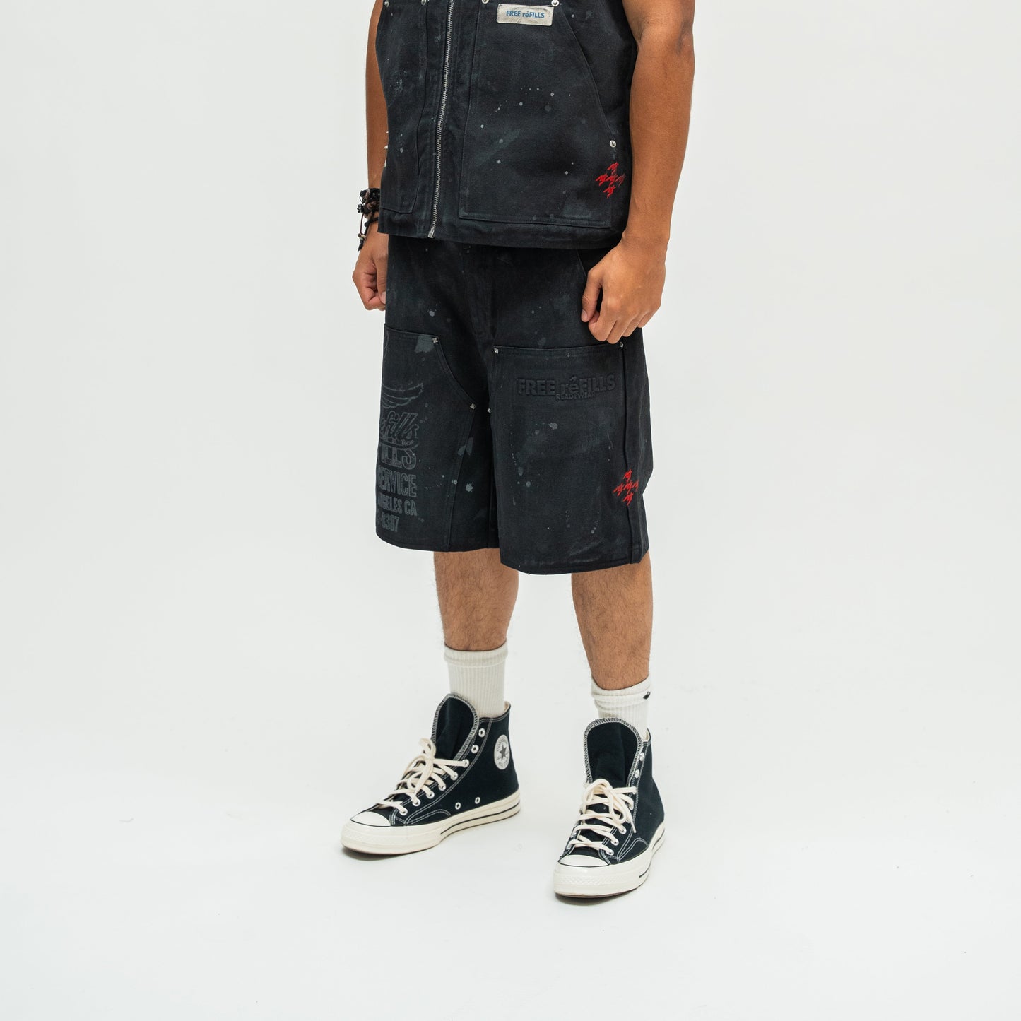 Service Grunge Carpenter Shorts - Black