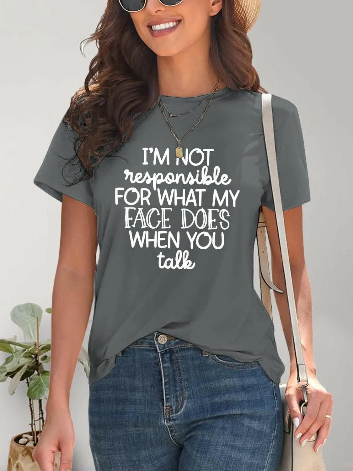 Trendsi graphic - Trendsi Stylish letter print tee - comfy fit