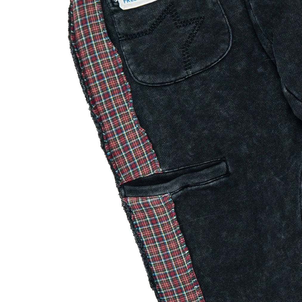 Multi Flannel Flare Sweatpants - Vintage Black
