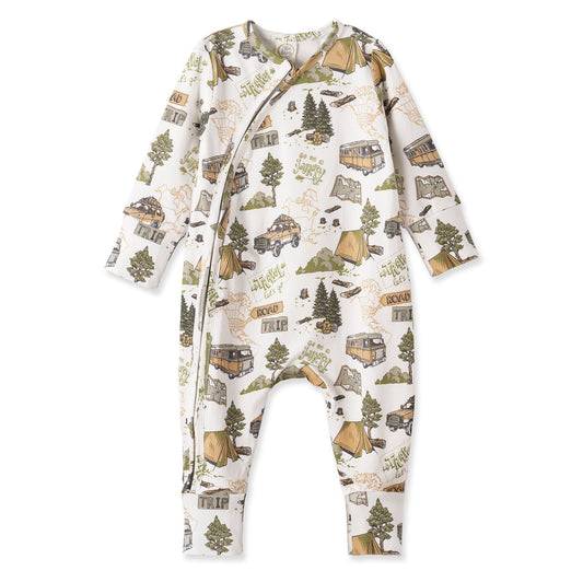 Trailblazer Bamboo Zipper Convertible Romper for Baby Boys