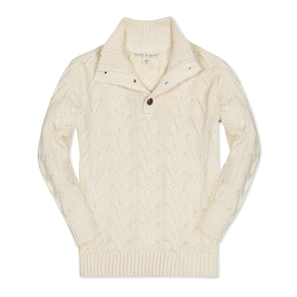 Organic Mock Neck Cable Sweater - Baby