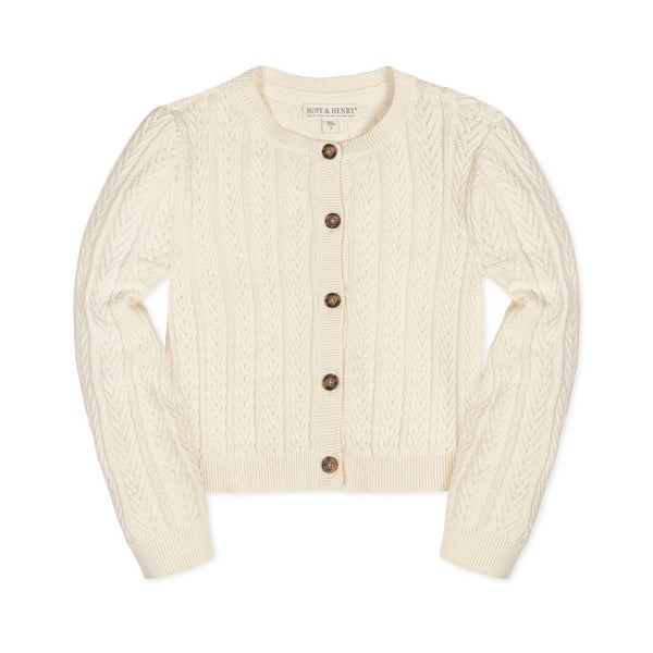 Organic Chevron Cable Cardigan