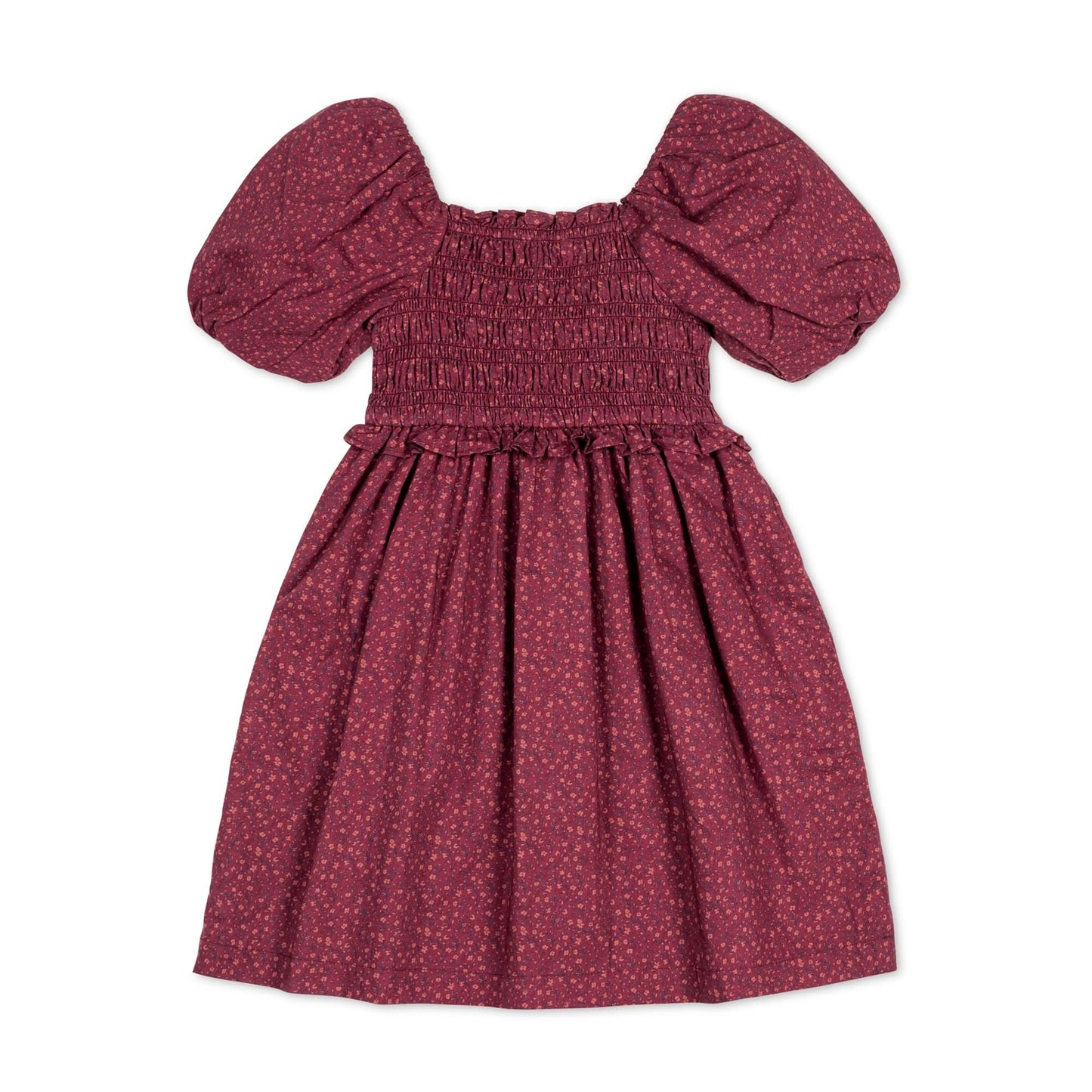 Organic Smocked Bubble Sleeve Dress