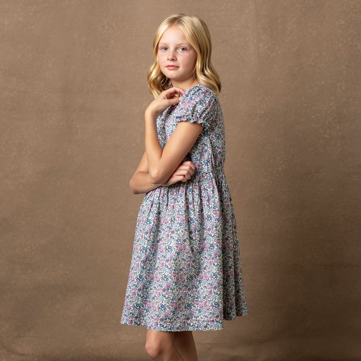 Organic Ruffle Edge Puff Sleeve Dress - Baby
