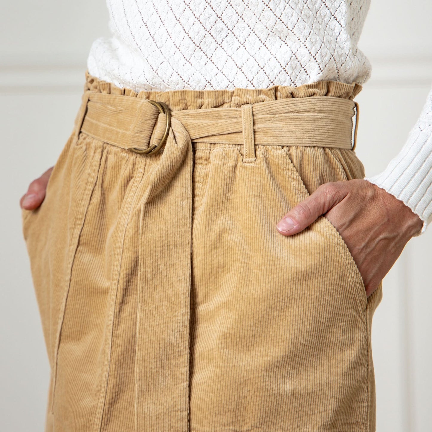 Organic Cinch Waist Cord Skirt