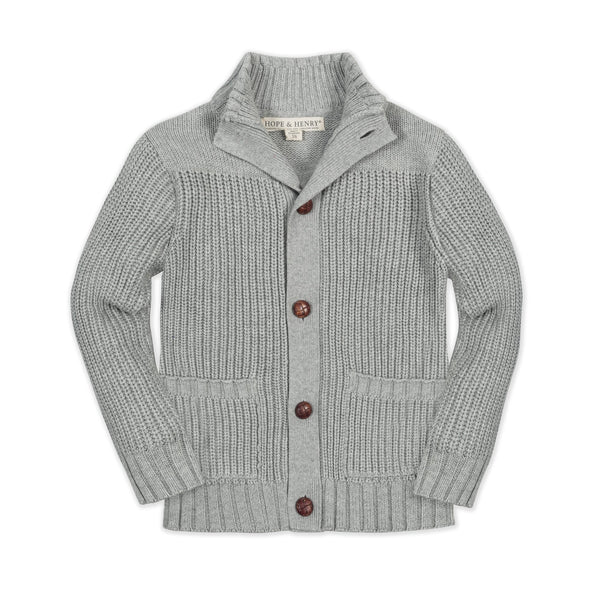 Organic Mock Neck Cardigan