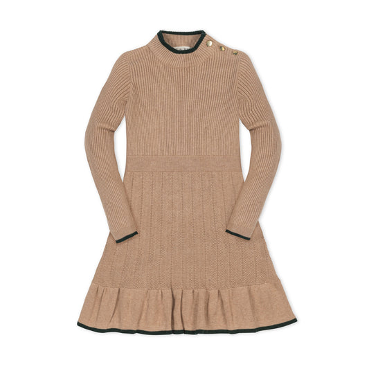 Organic Mock Neck Flounce Sweater Dress