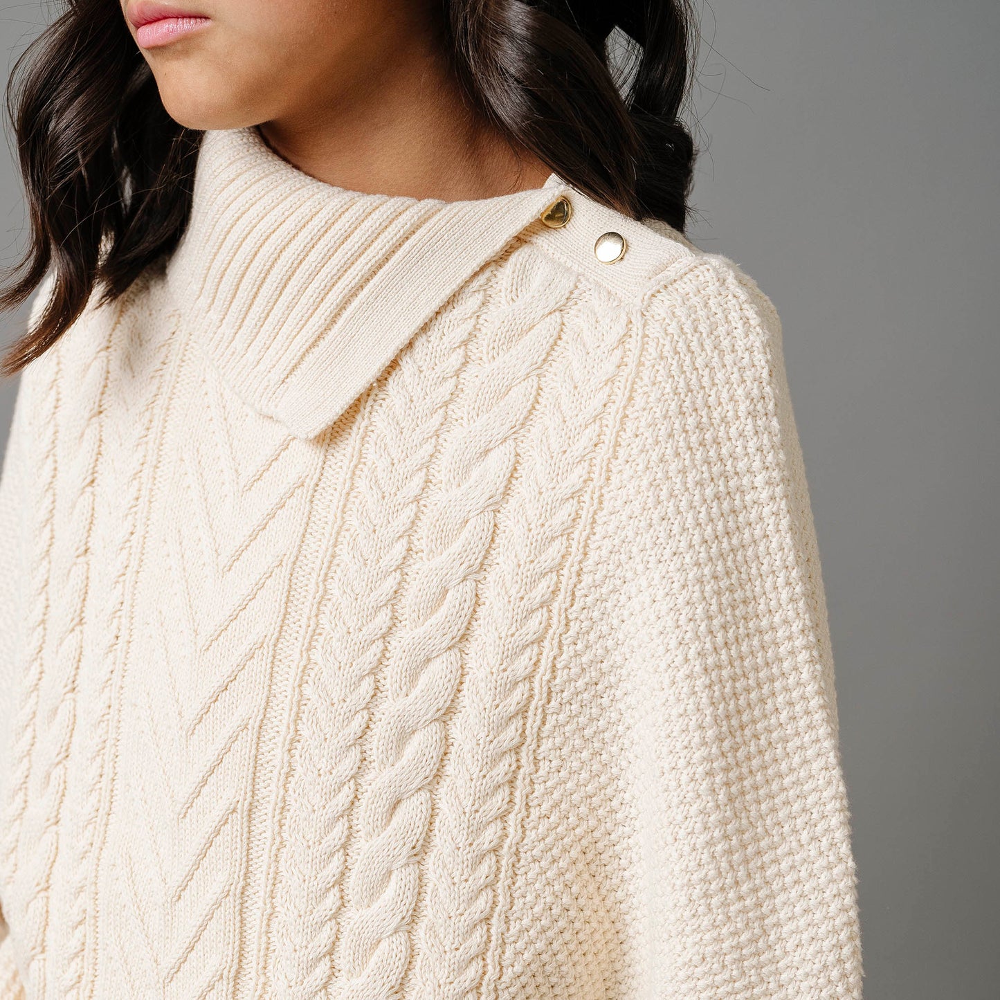 Organic Split Collar Sweater Cape - Baby