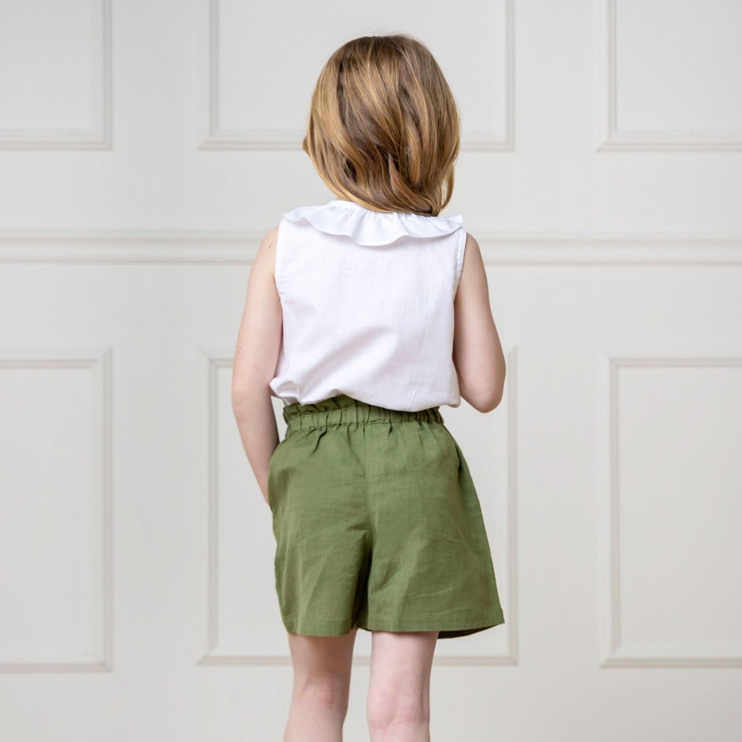 Linen Pull-On Paperbag Shorts