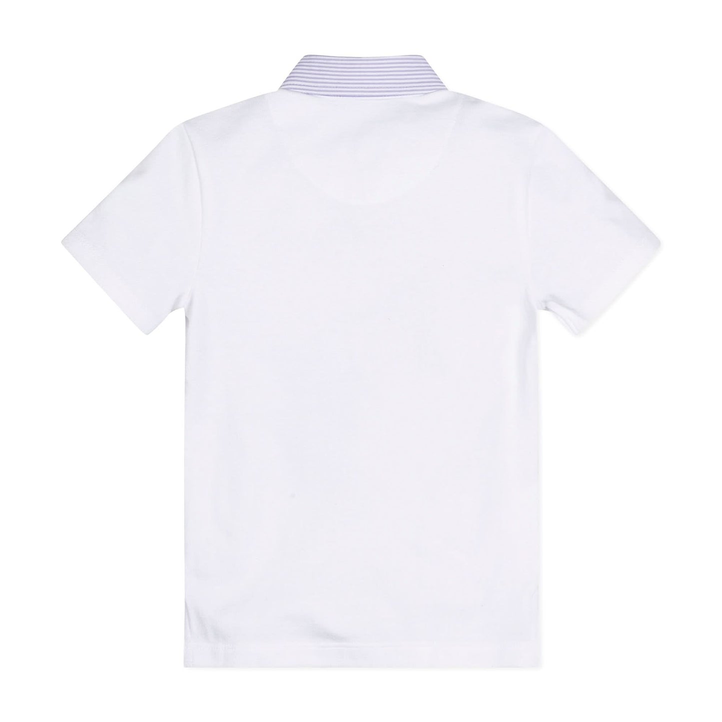 Organic Jersey Polo with Seersucker Trim