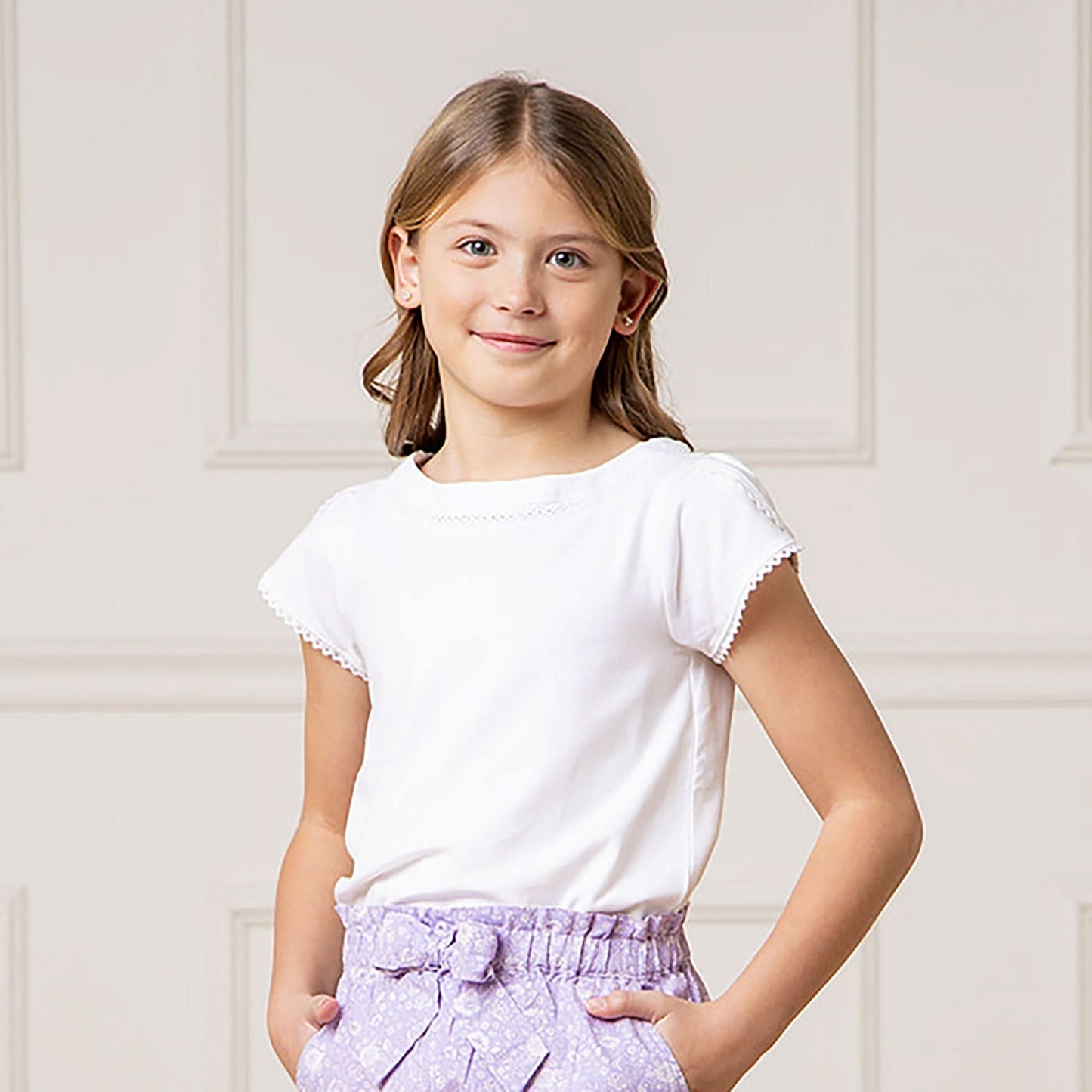 Organic Knit Top with Tulip Sleeves