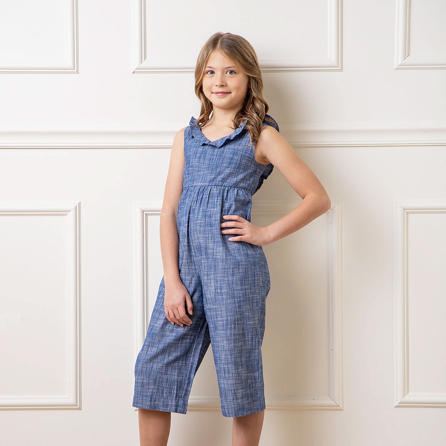 Ruffle Neck Organic Jumpsuit - Baby