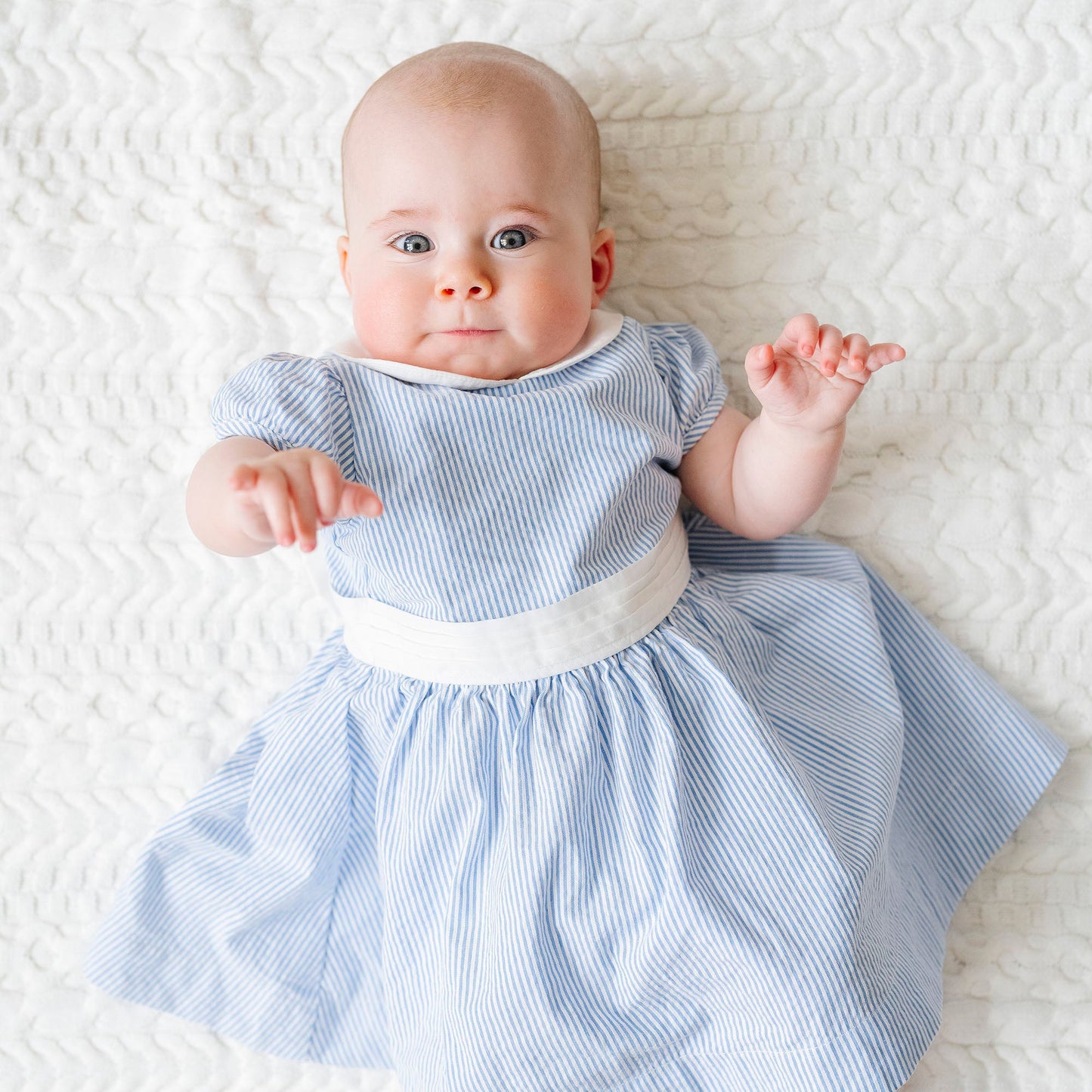 Organic Seersucker Peter Pan Collar Dress - Baby