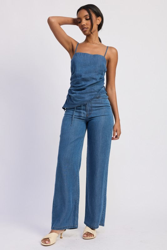 LOWRISE WIDE LEG PANTS
