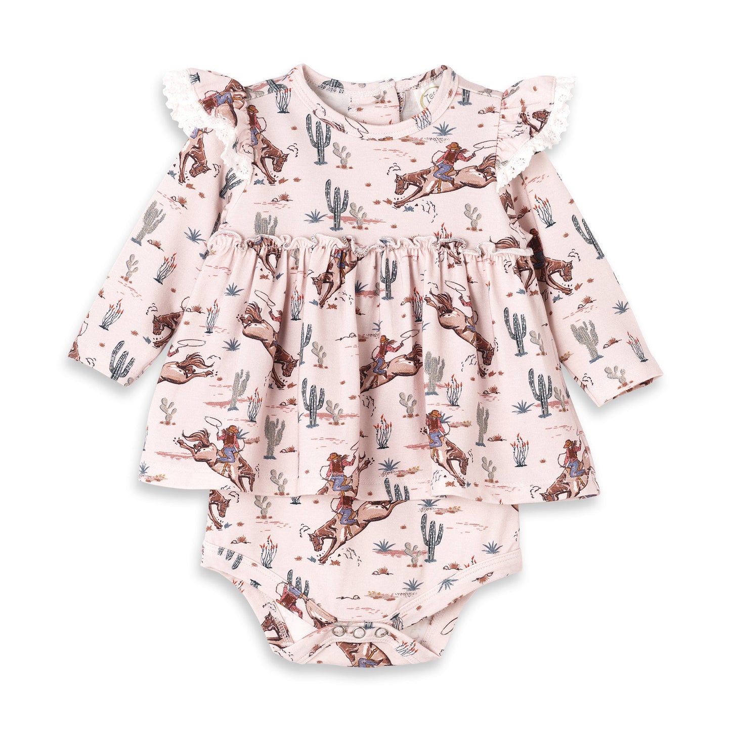 Prairie Princess Baby Girl Western Bamboo Skirted Bodysuit