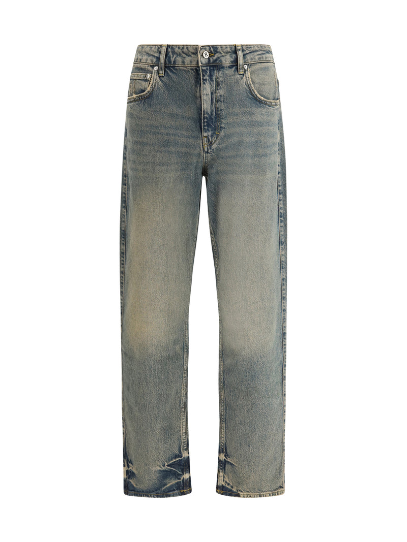 Straight Leg Jeans in Blue Cream