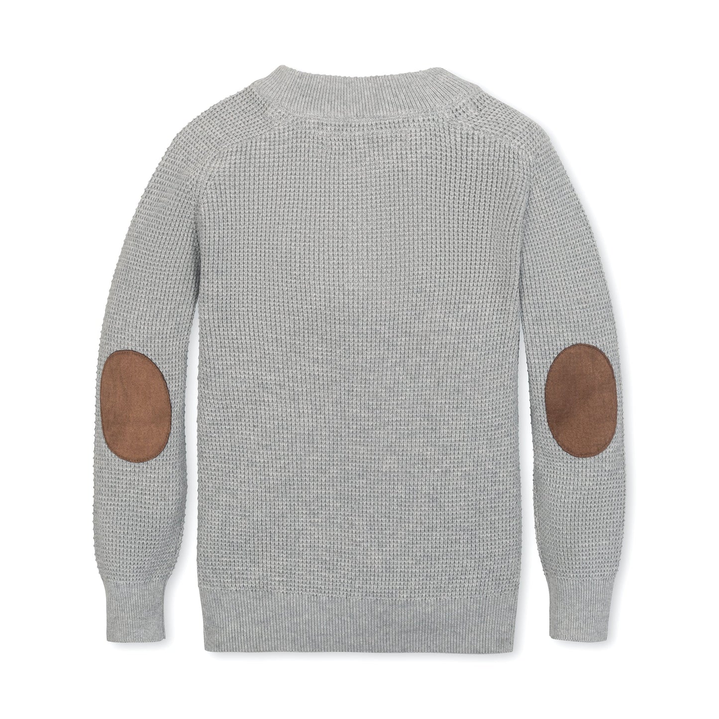 Organic Sweater Henley with Elbow Patches