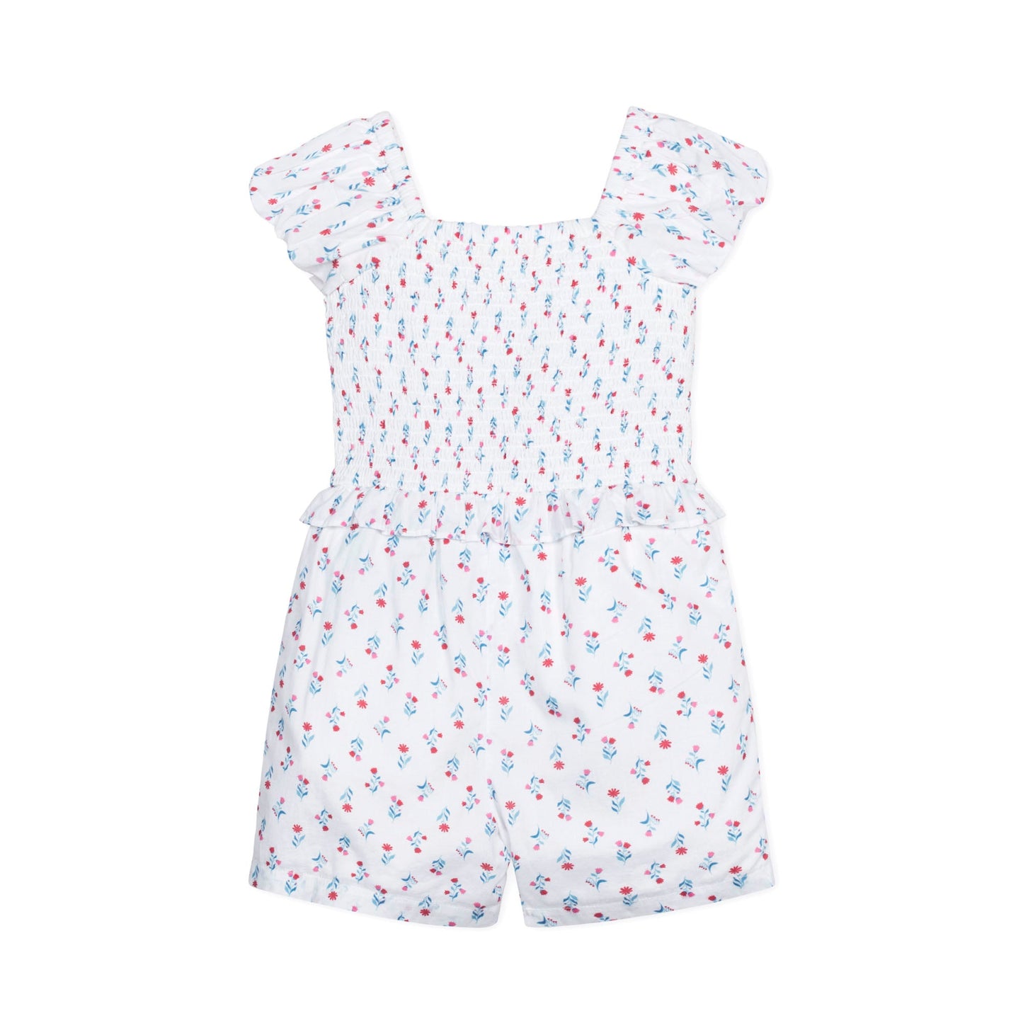 Organic Puff Sleeve Smocked Romper
