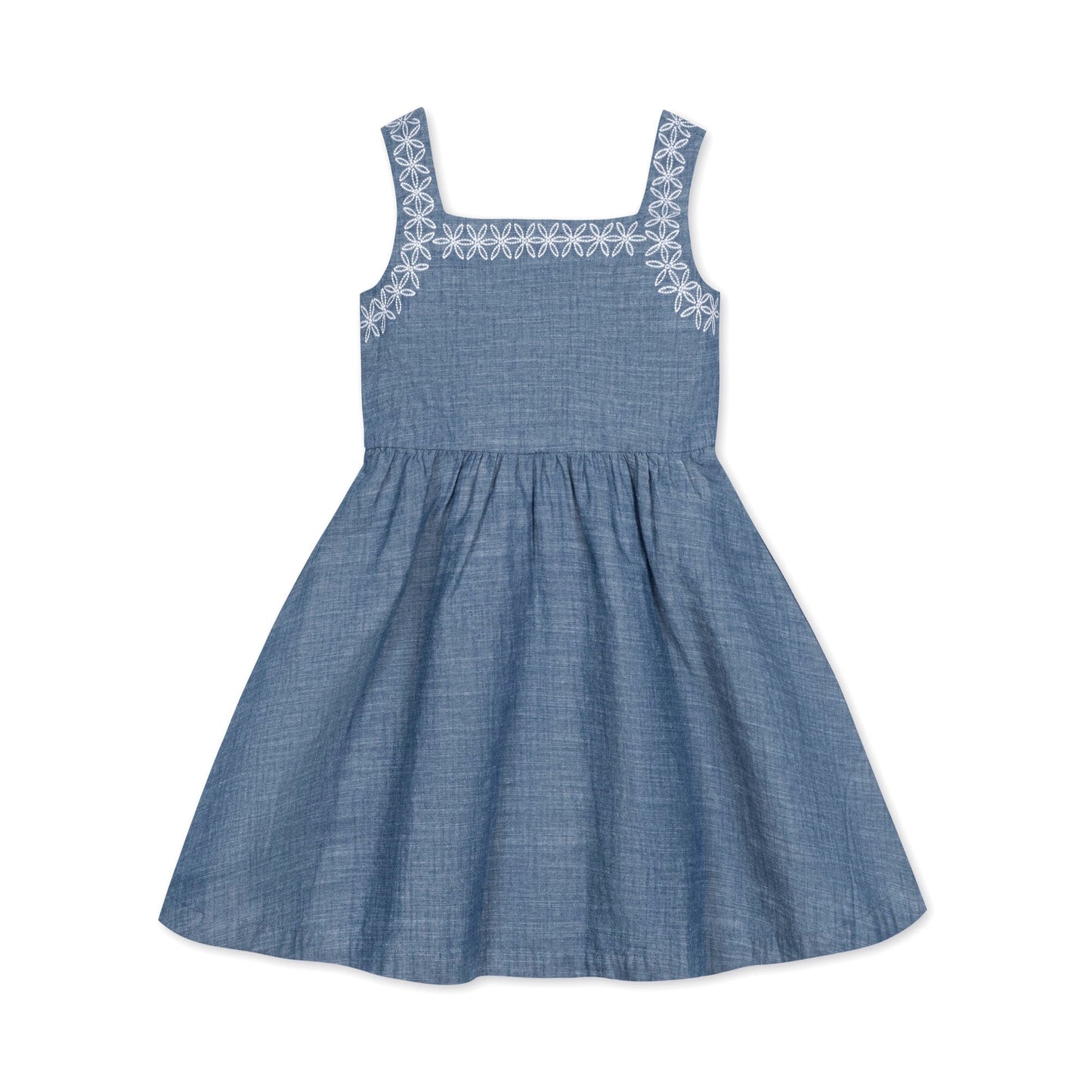Organic Chambray Sundress with Embroidery