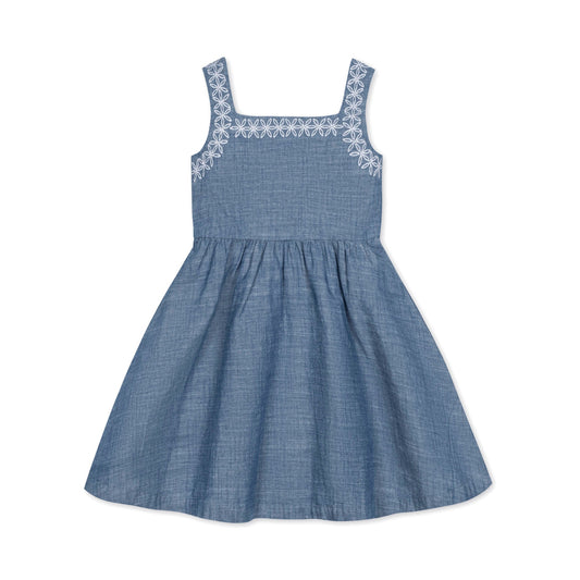Organic Chambray Sundress with Embroidery