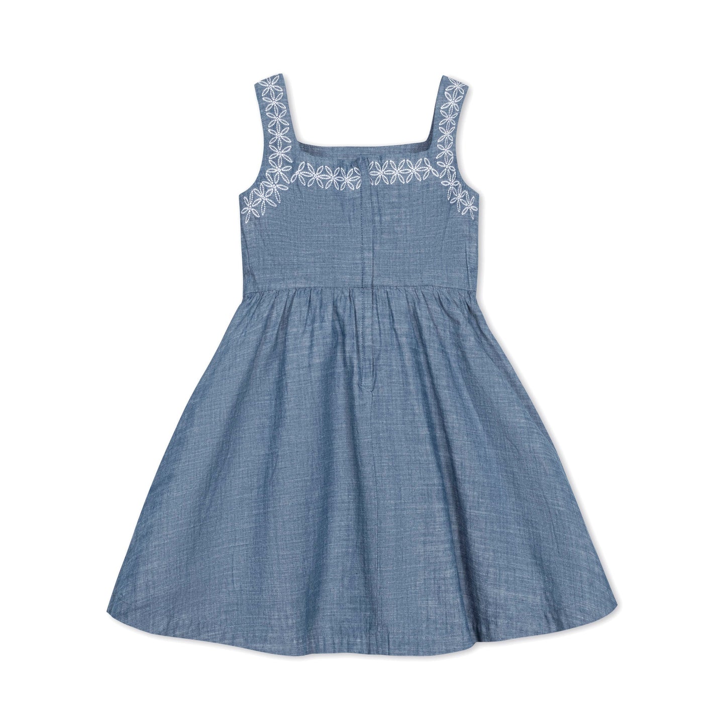 Organic Chambray Sundress with Embroidery