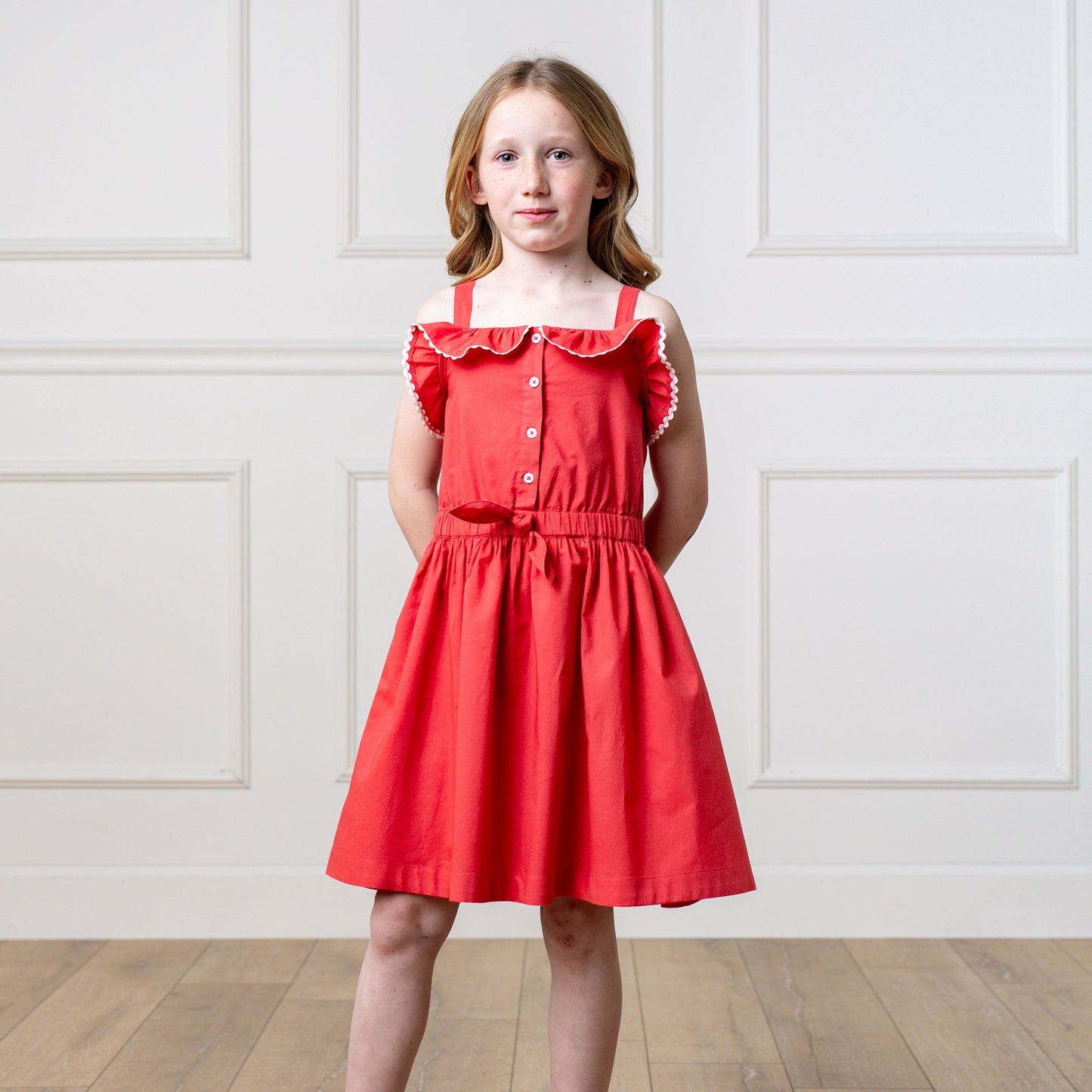 Organic Button Front Ruffle Sundress