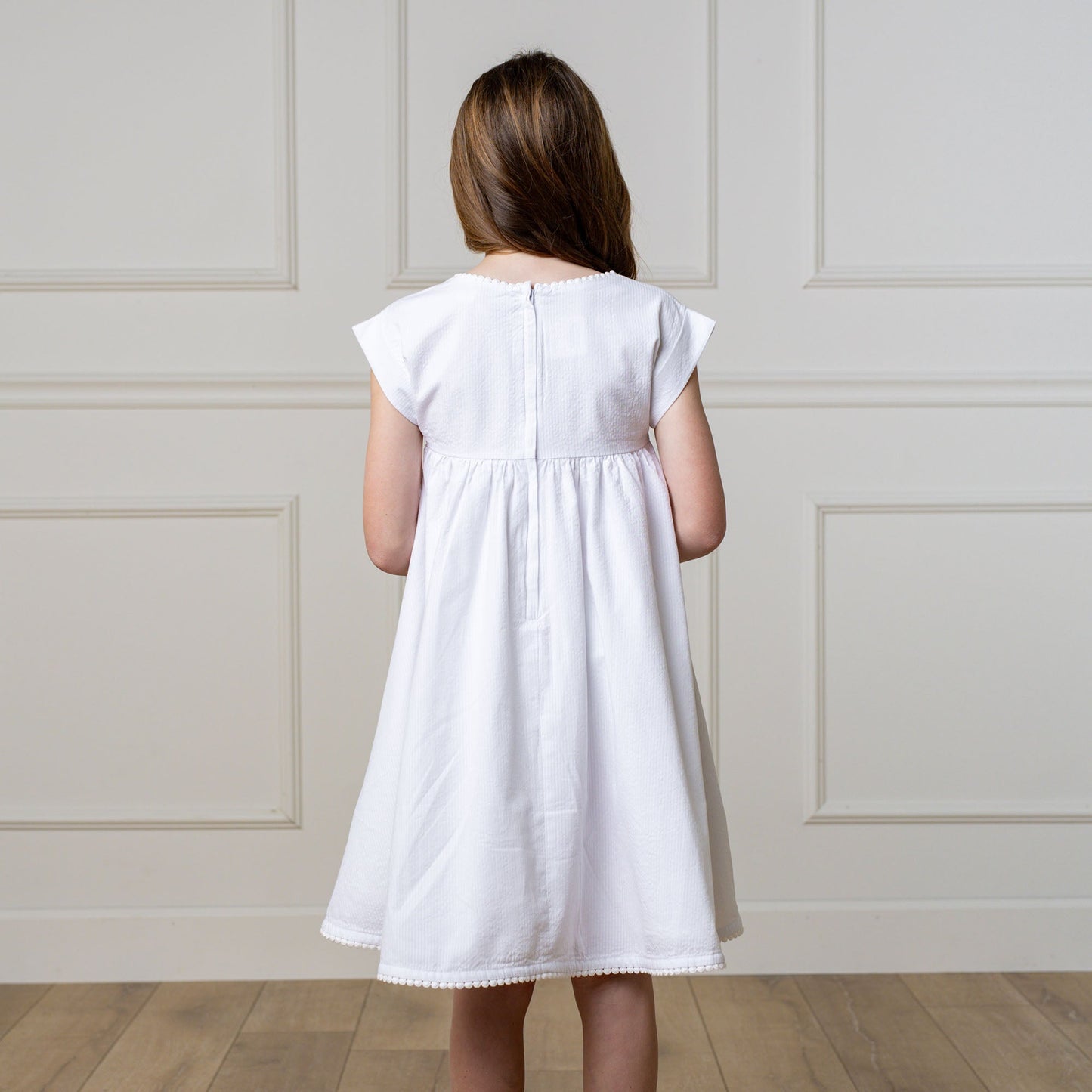Organic Seersucker Empire Waist Dress