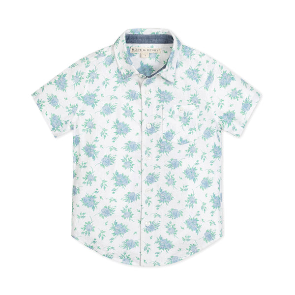 Linen Short Sleeve Button Down Shirt - Baby