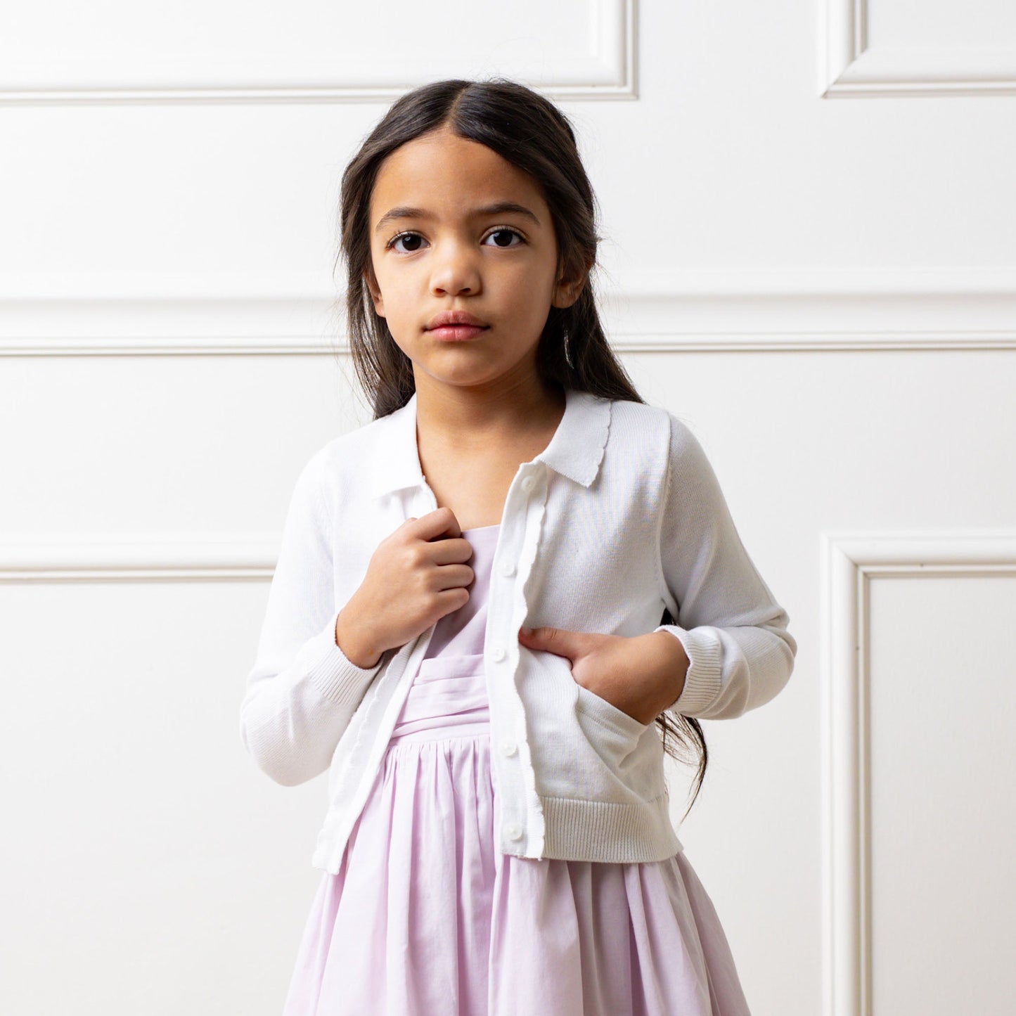 Organic Scallop Edge Cardigan