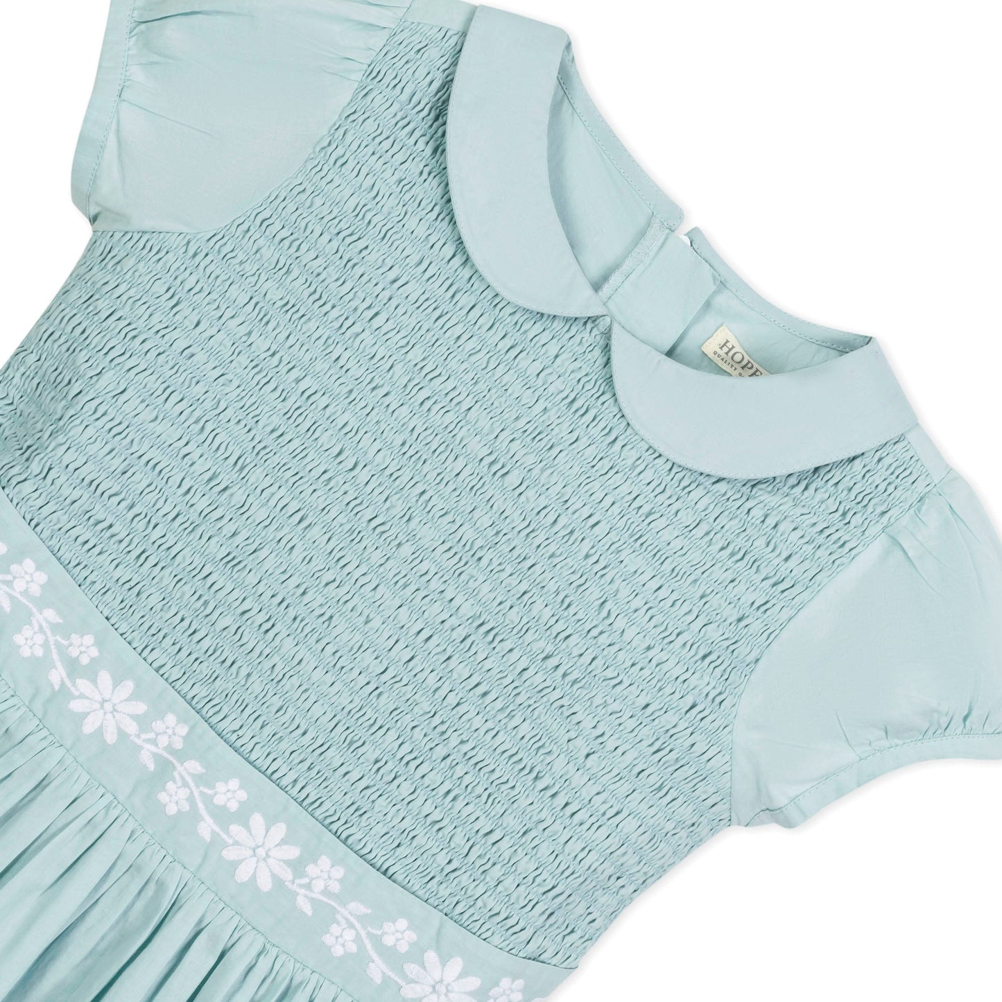 Organic Puff Sleeve Smocked Party Dress