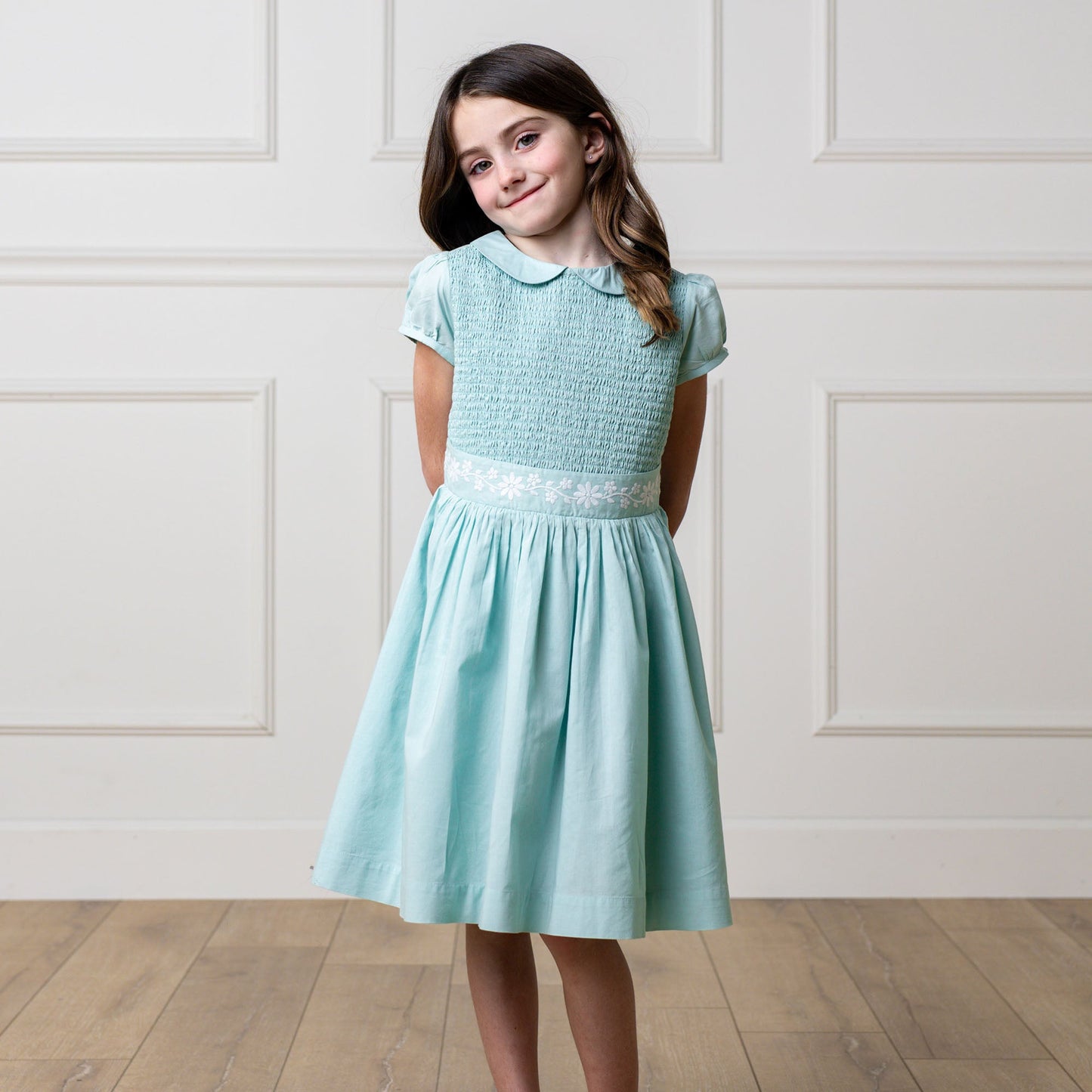 Organic Puff Sleeve Smocked Party Dress