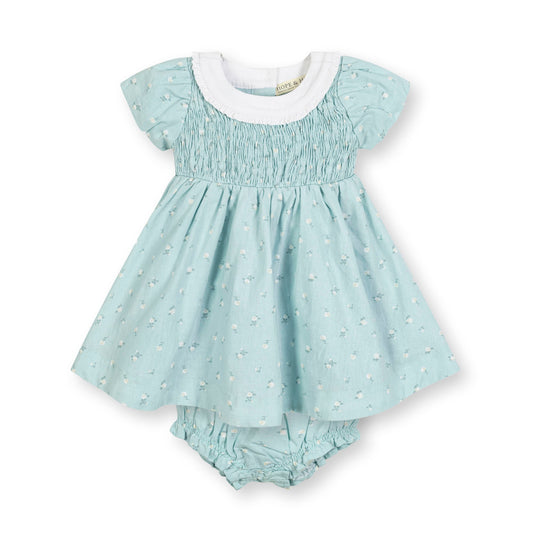 Linen Ruffle Collar Dress