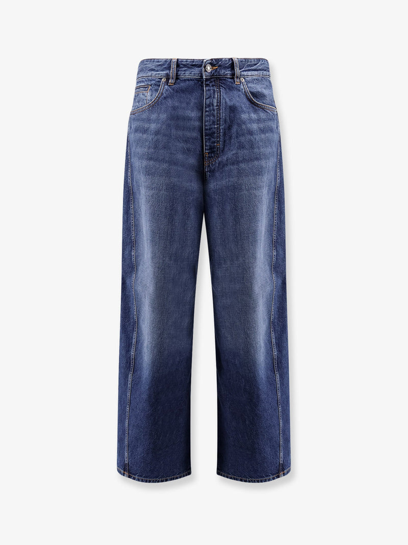 Twisted Stone-Washed Denim Jeans