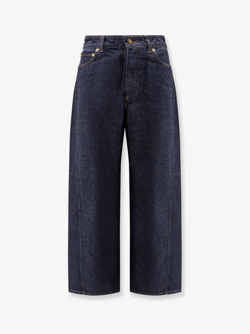 Twisted Dark Blue Denim Jeans