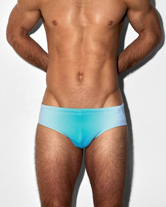 Swim Brief Super Bright Halftone Neon Blue
