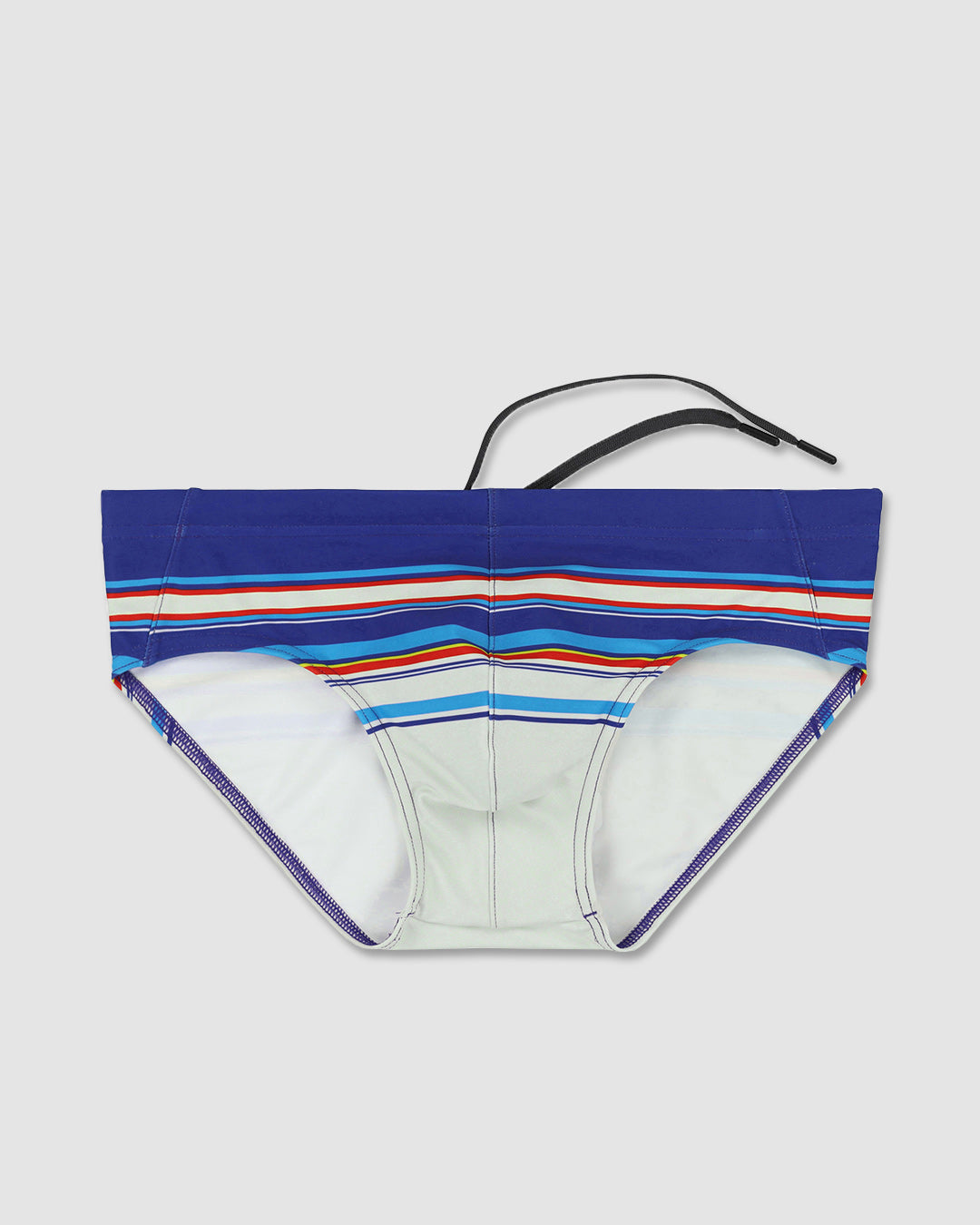 Swim Brief Navy White Horizontal Stripes