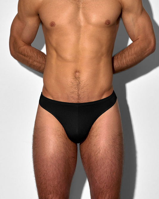 Swim Thong Solid Black