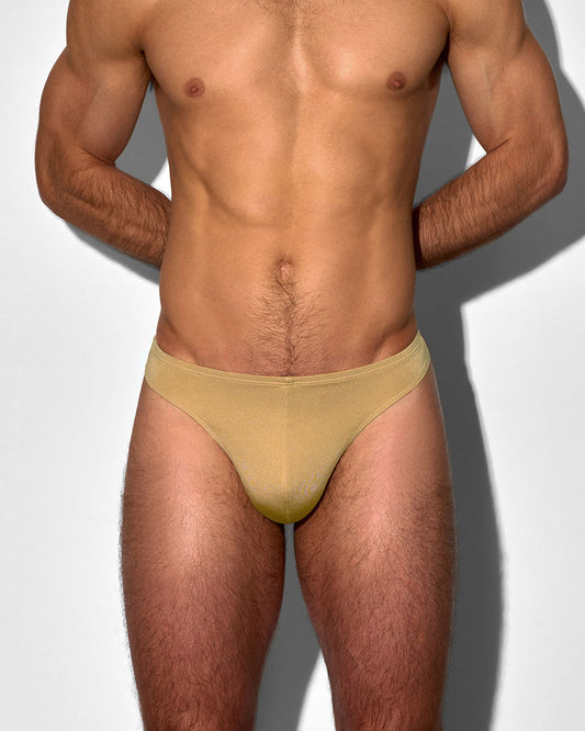 Swim Thong Solid Champagne Nude