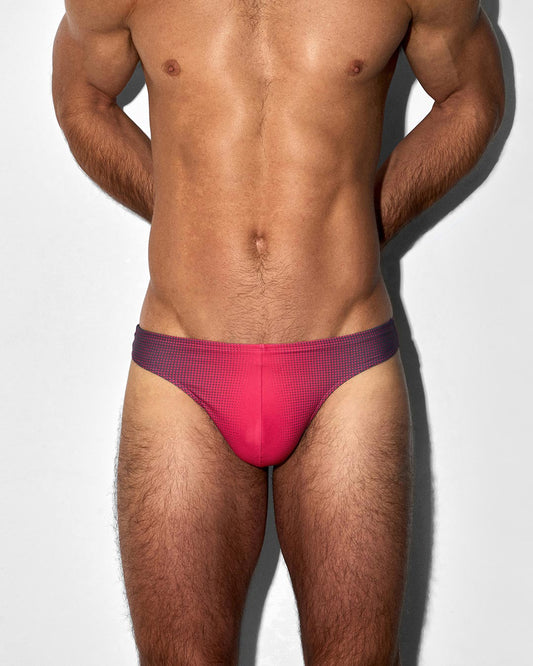Swim Thong Super Bright Halftone Neon Red