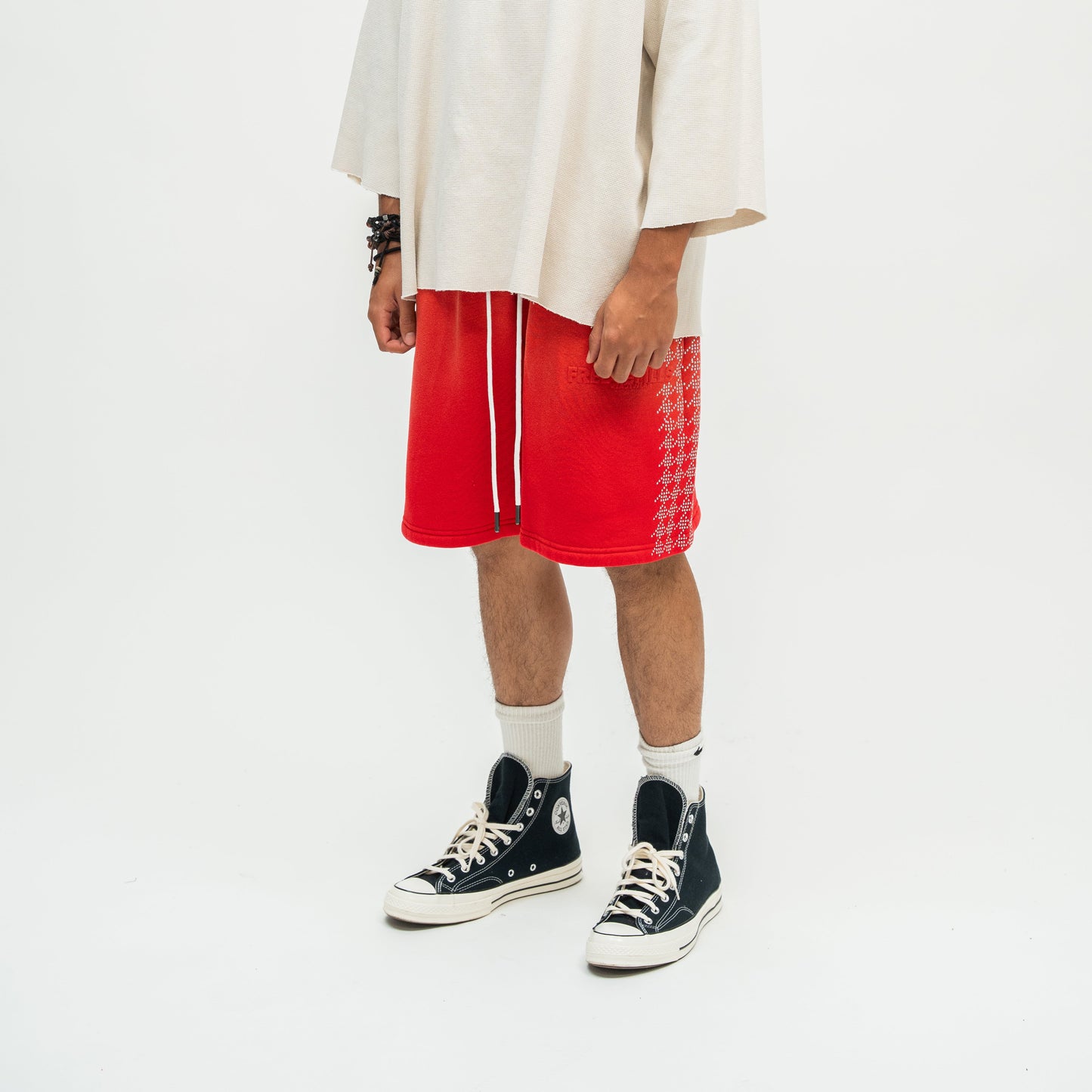 FR Star Stud Shorts - Red