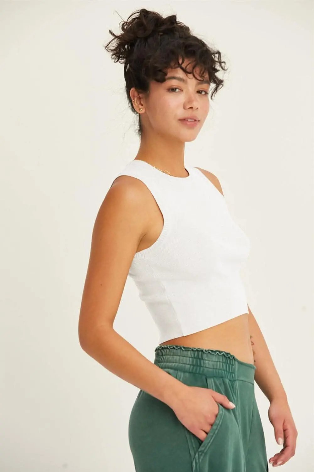 Cropped Tank - Ribbed Knit - Versatile Everyday Style