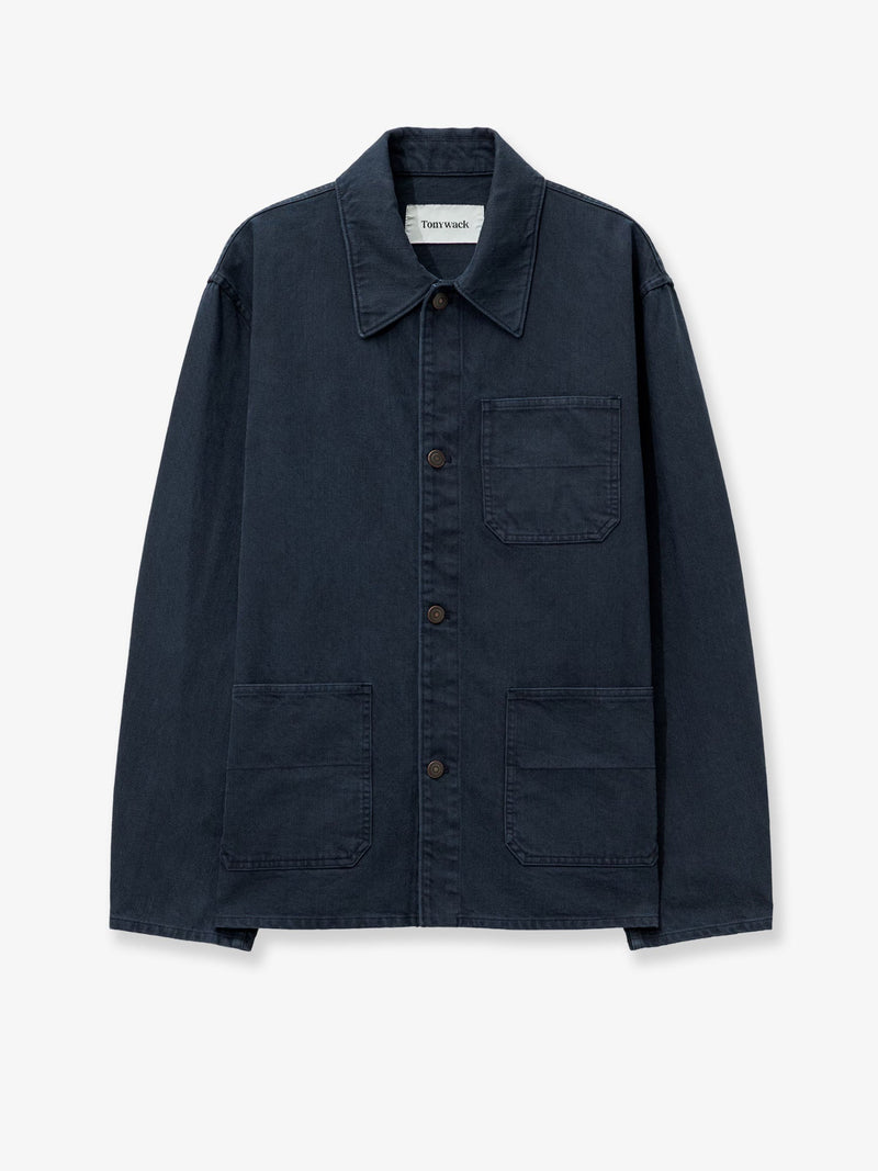 Cotton Jacket With Denim Effect