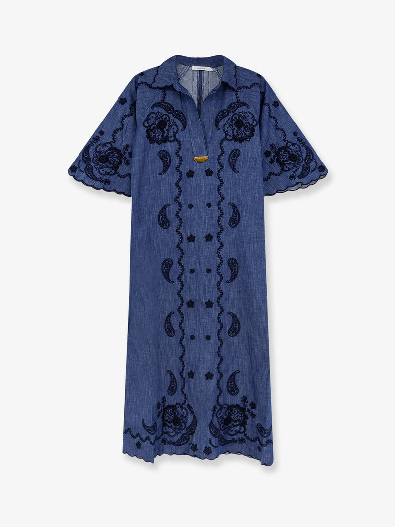 Long Denim Dress Aster Blue