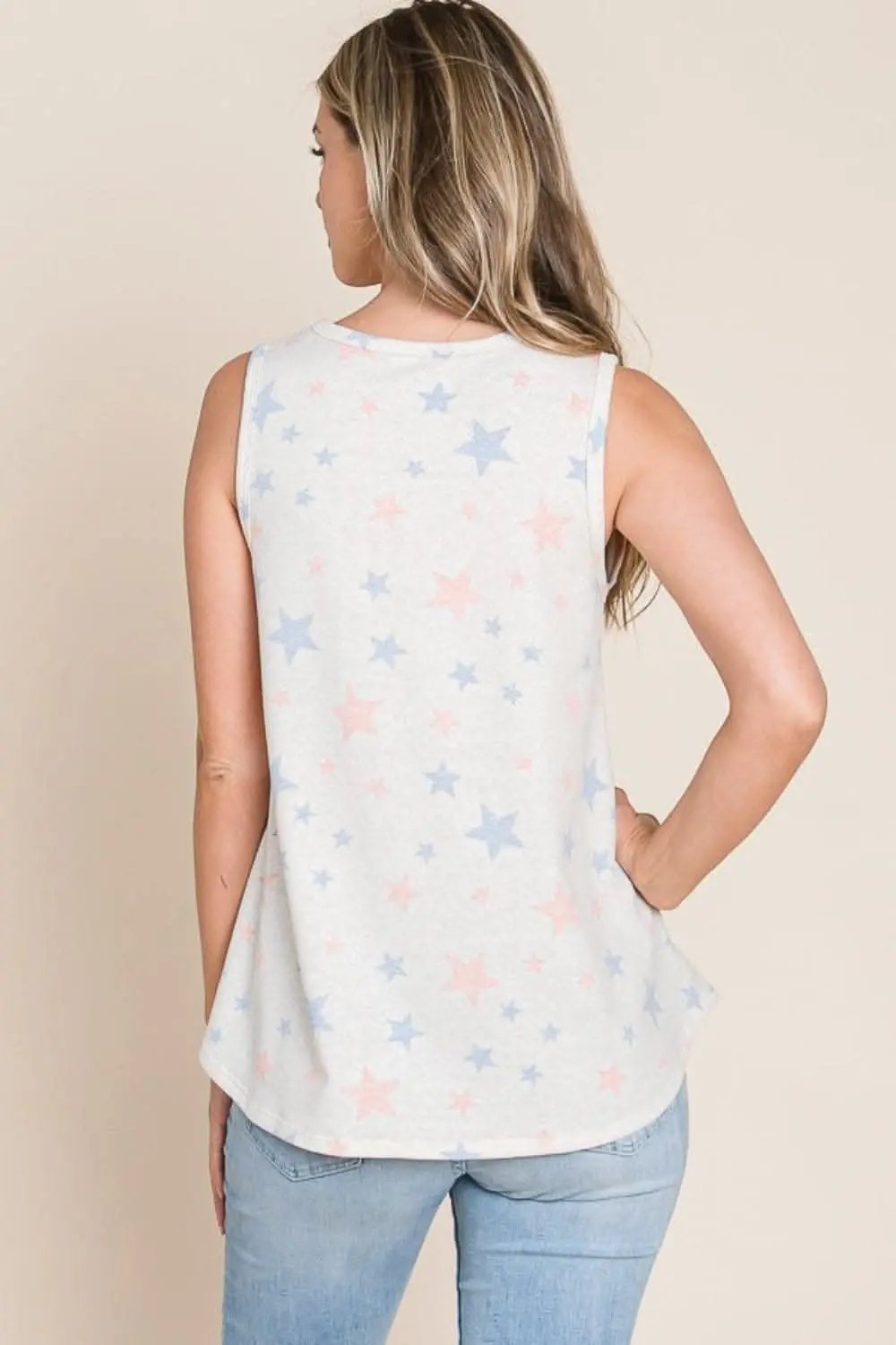 Trendsi BOMBOM Star Print Round Neck Tank