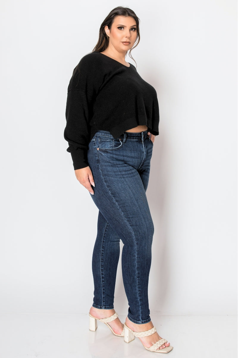 Noir Plus Corset High Rise Super Skinny Jeans