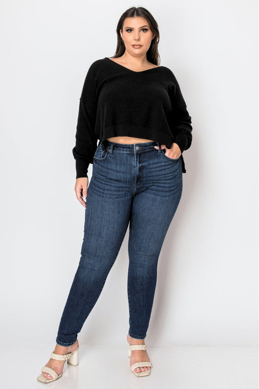 Noir Plus Corset High Rise Super Skinny Jeans